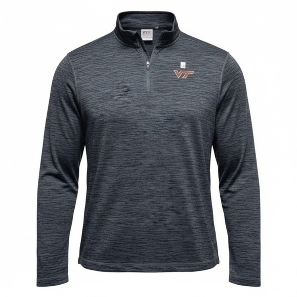 Top of the World Virginia Tech Hokies Quarter Zip Pullover Men XL Gray Space Dye
